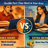 Person working an evening remote job from home on a laptop