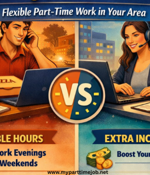 Person working an evening remote job from home on a laptop